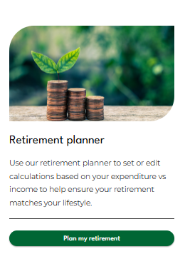 Member Self-Service Retirement planner screenshot